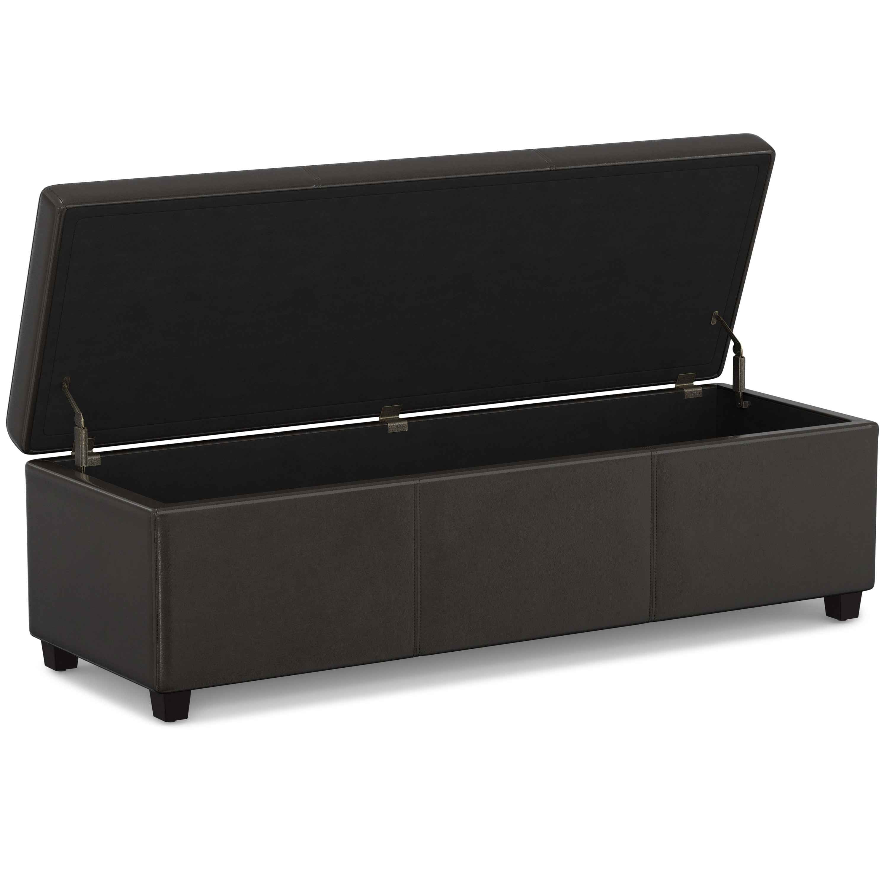 54" Dark Brown and Brown Upholstery Storage Ottoman