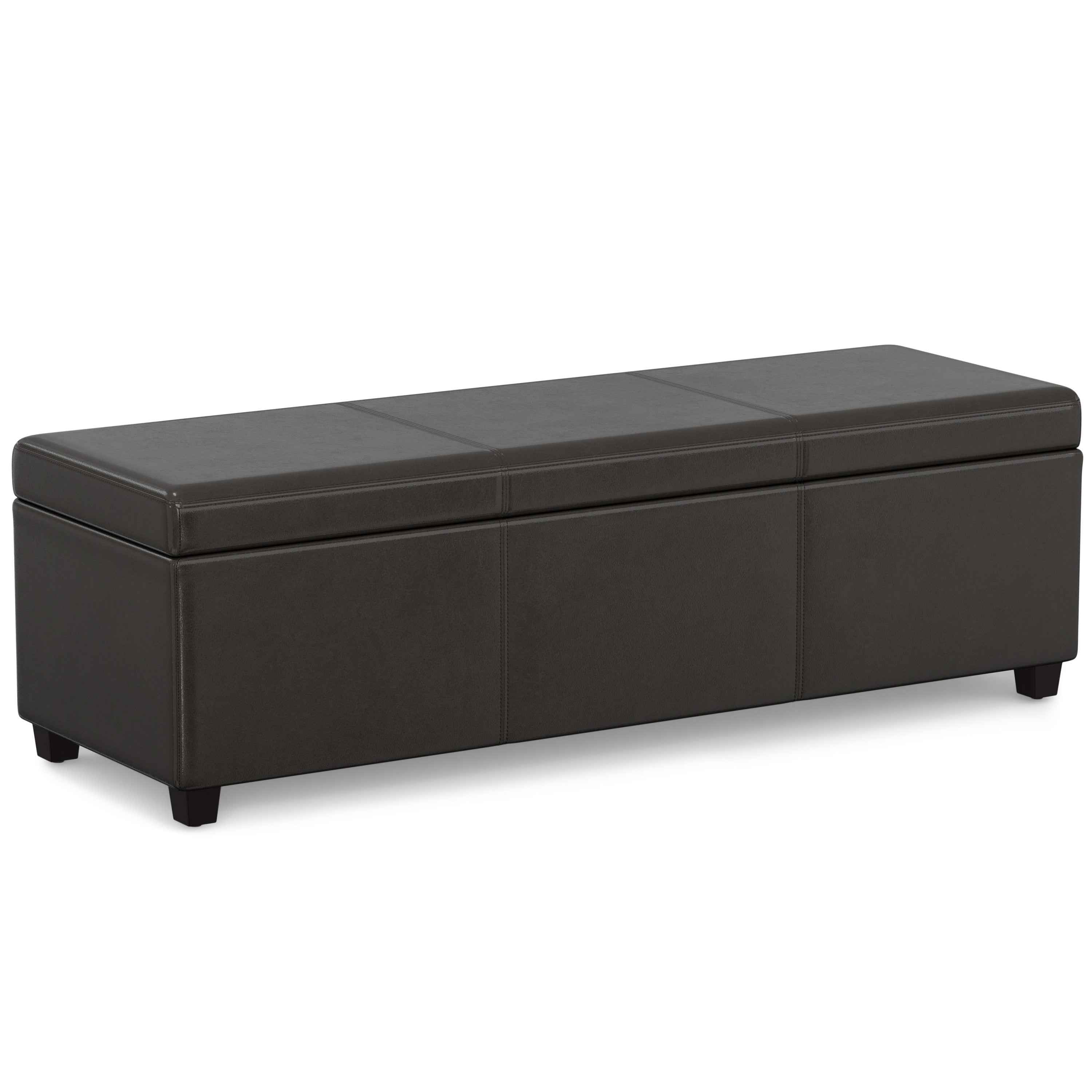 54" Dark Brown and Brown Upholstery Storage Ottoman