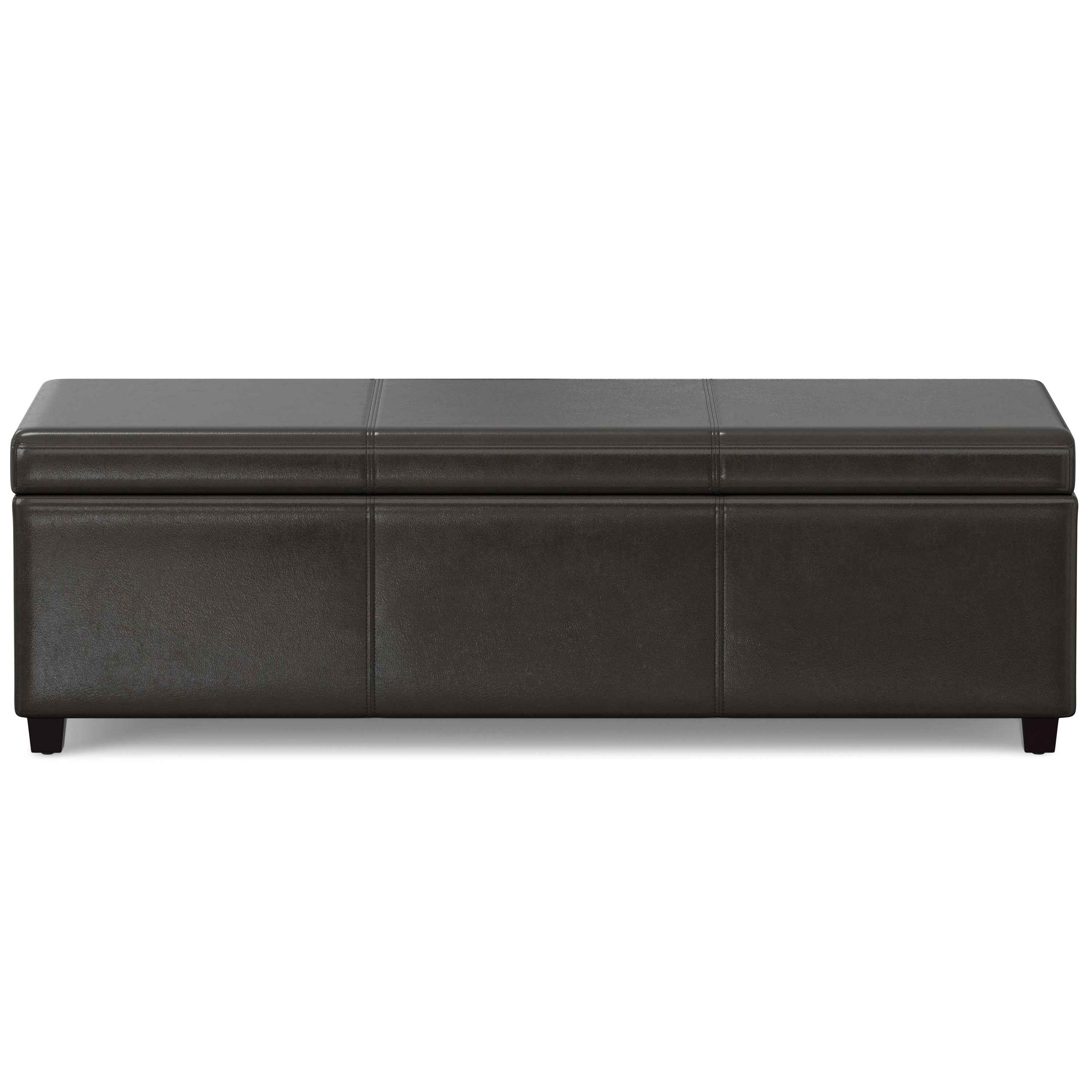 54" Dark Brown and Brown Upholstery Storage Ottoman