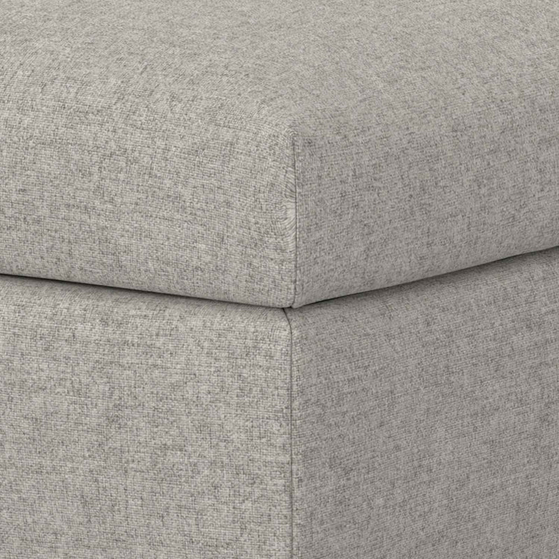 36" Black and Cloud Upholstery Storage Ottoman