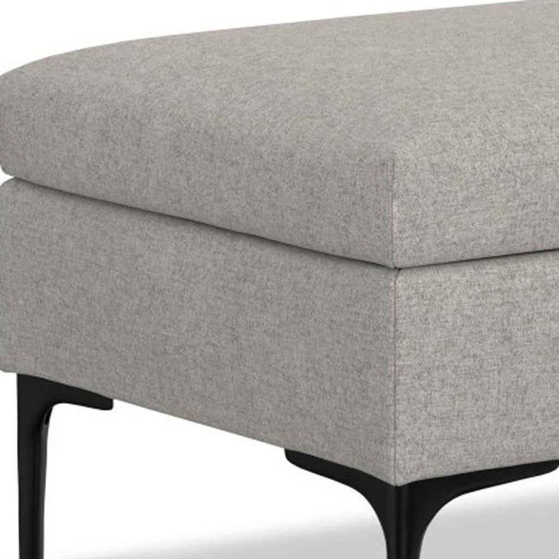 36" Black and Cloud Upholstery Storage Ottoman