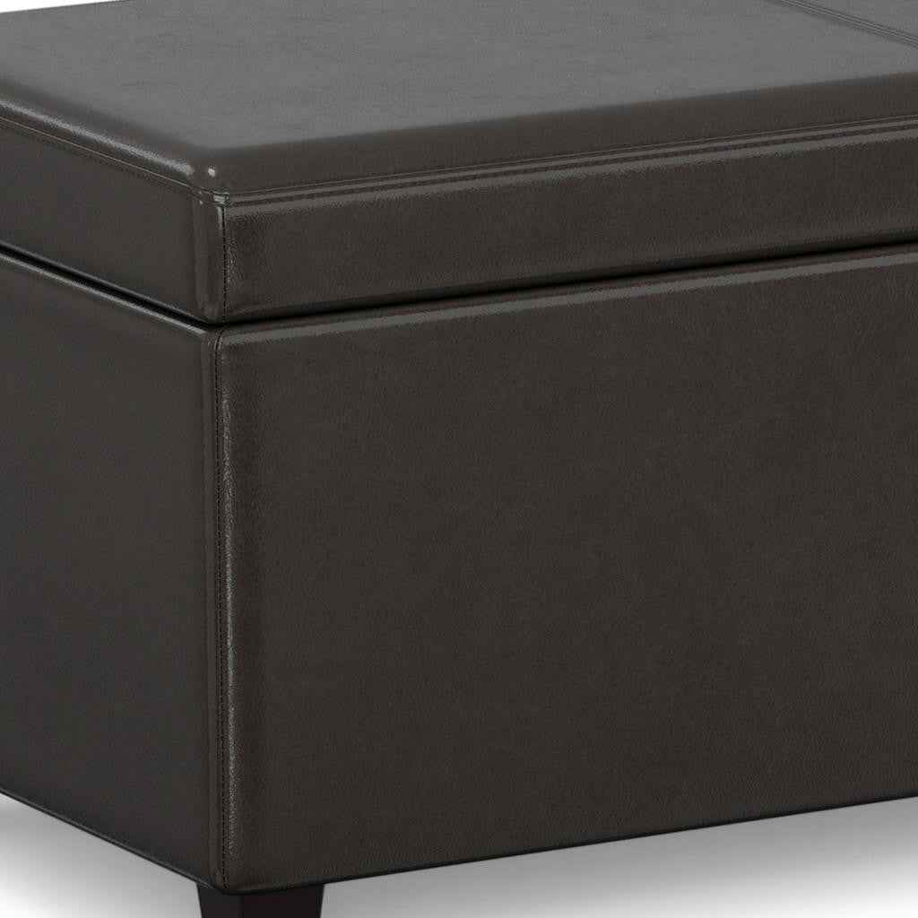 54" Dark Brown and Brown Upholstery Storage Ottoman
