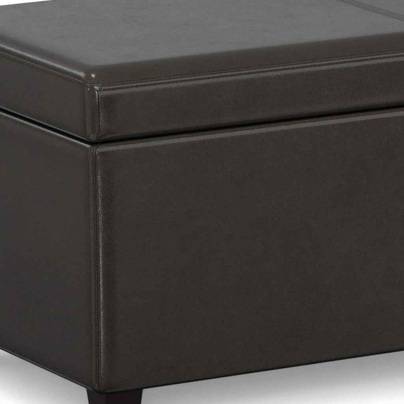54" Dark Brown and Brown Upholstery Storage Ottoman
