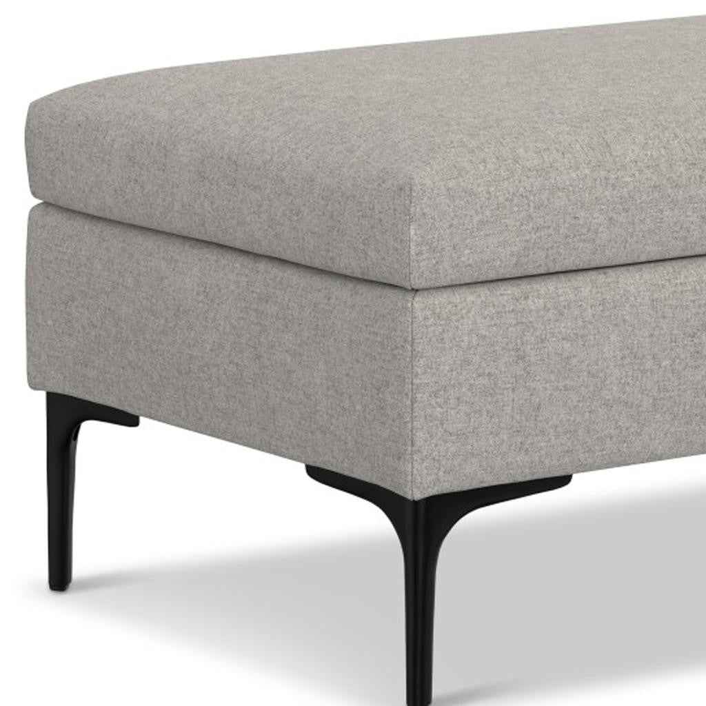 36" Black and Cloud Upholstery Storage Ottoman