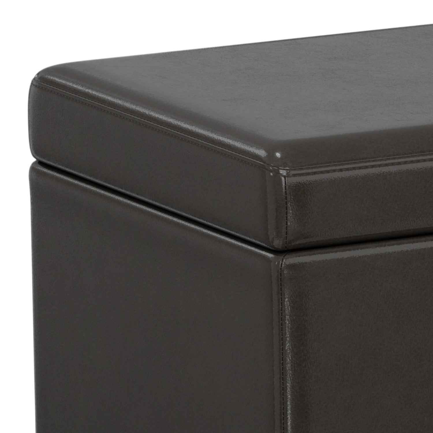 54" Dark Brown and Brown Upholstery Storage Ottoman