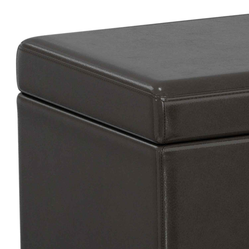 54" Dark Brown and Brown Upholstery Storage Ottoman
