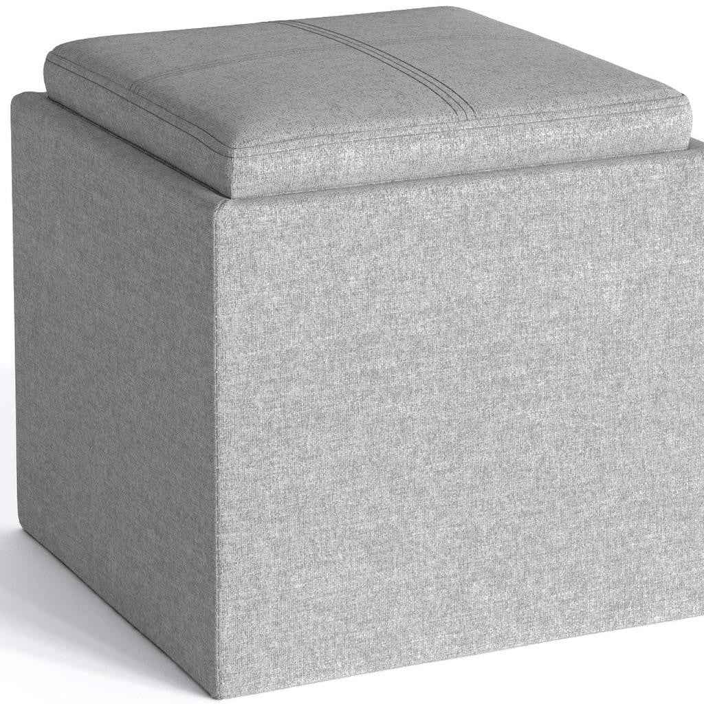 17" Cloud Upholstery Storage Ottoman
