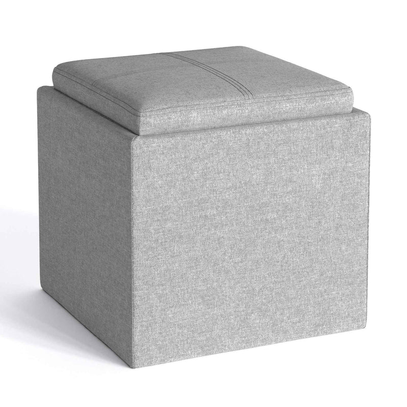 17" Cloud Upholstery Storage Ottoman