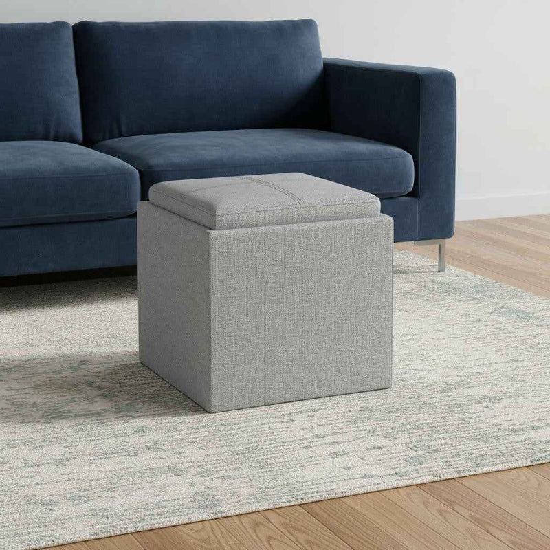 17" Cloud Upholstery Storage Ottoman