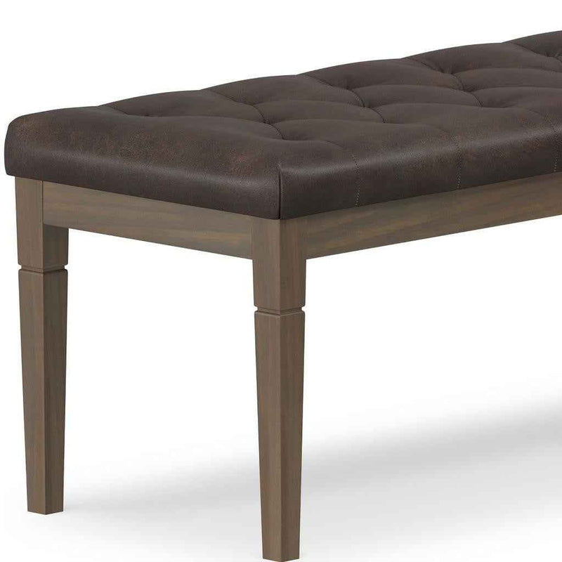 48" Brown Leather Ottoman