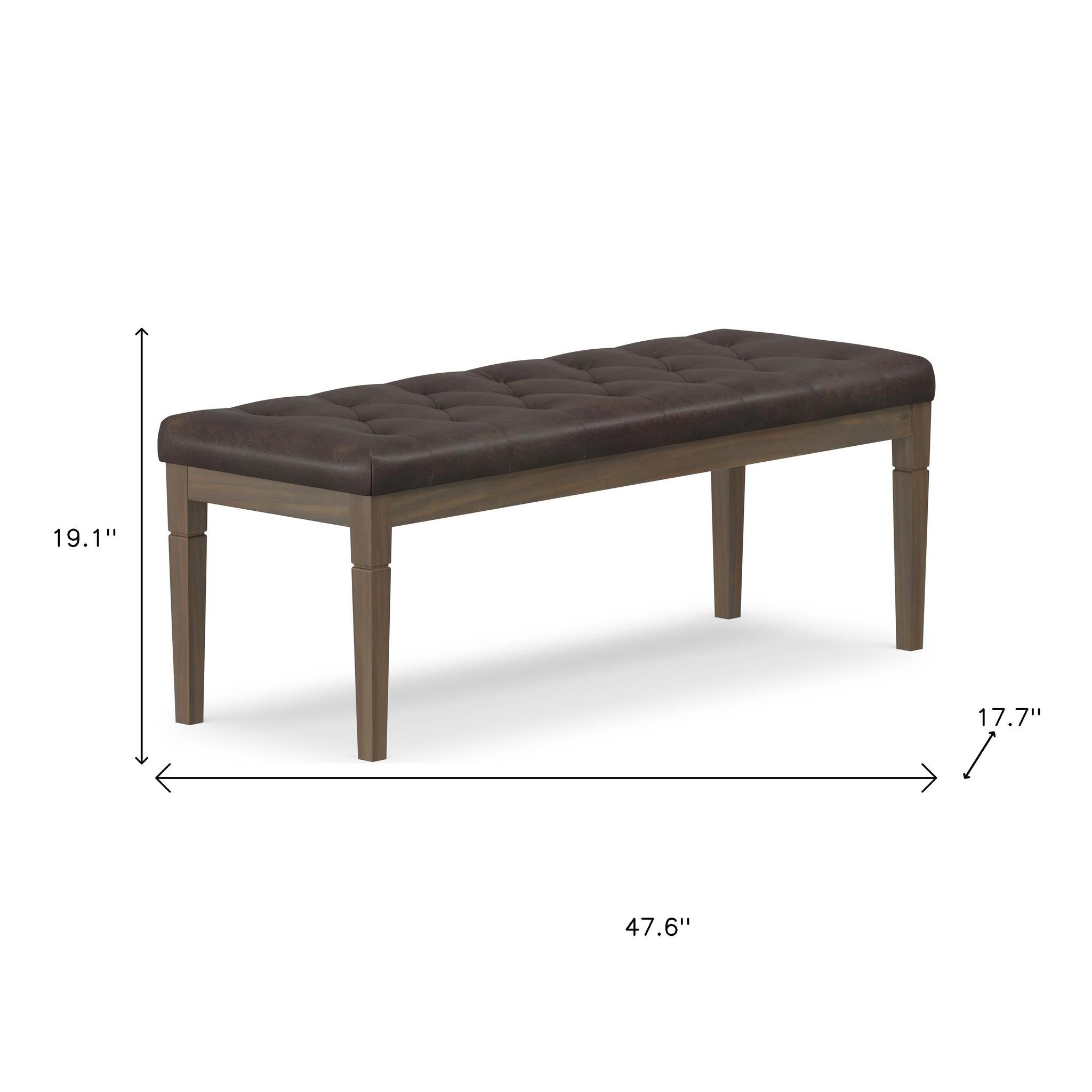 48" Brown Leather Ottoman - GreatEagleInc