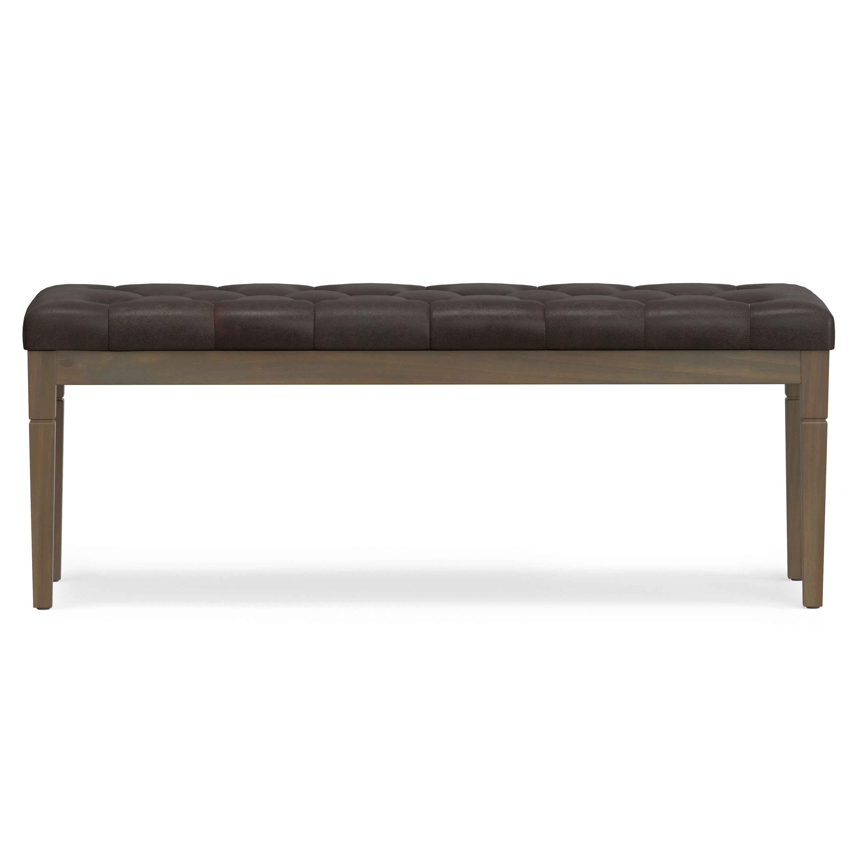48" Brown Leather Ottoman