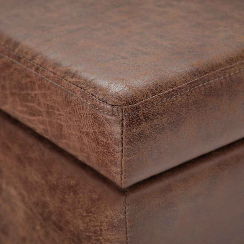 48" Dark Brown and Brown Upholstery Storage Ottoman