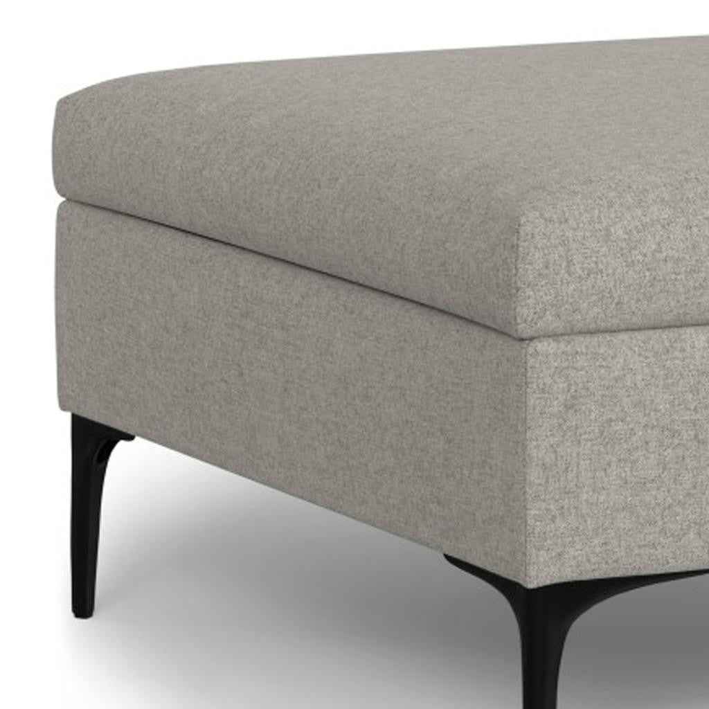 36" Black and Cloud Upholstery Storage Ottoman