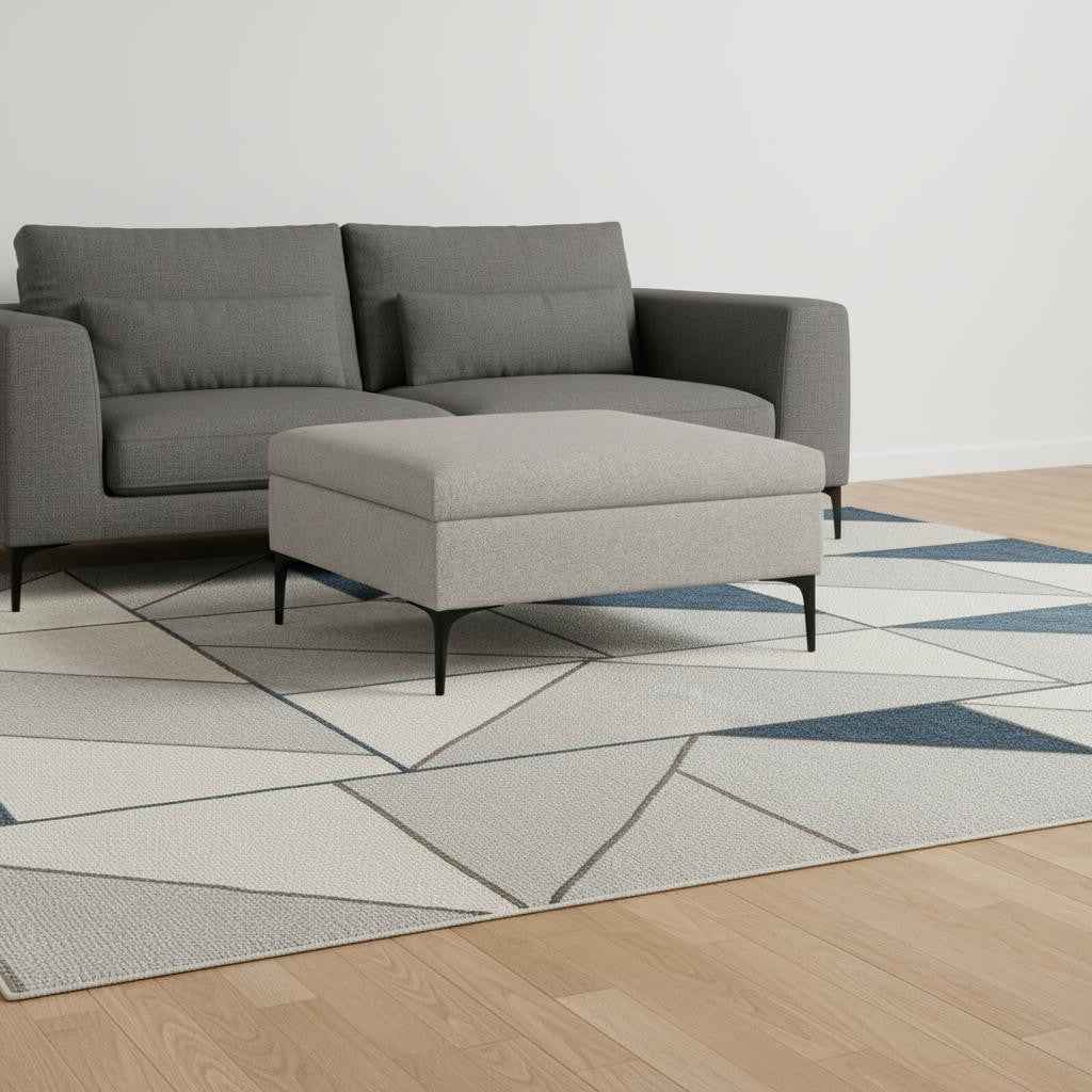 36" Black and Cloud Upholstery Storage Ottoman