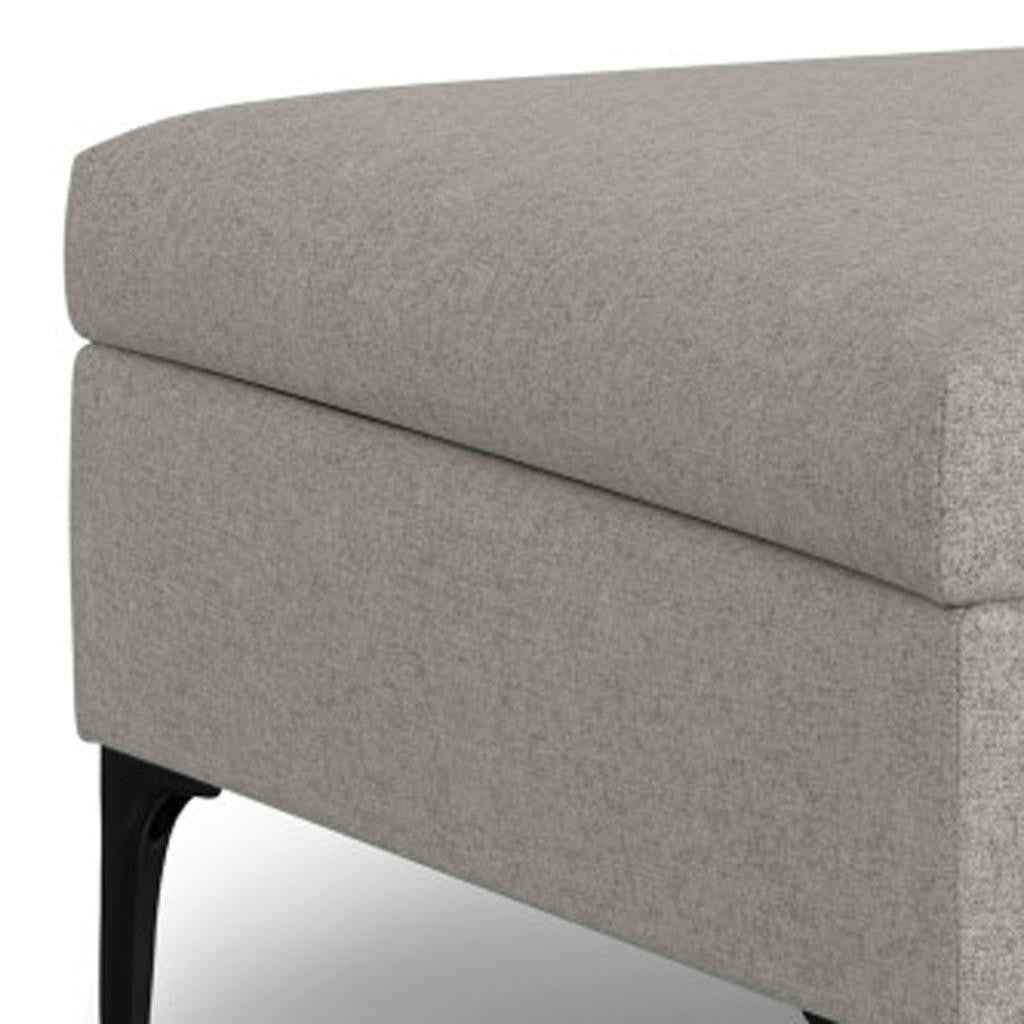 36" Black and Cloud Upholstery Storage Ottoman