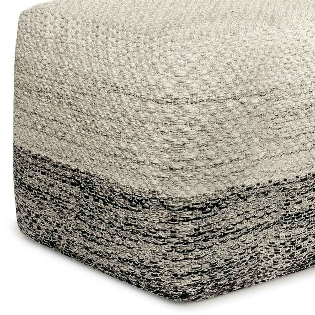 18" Gray Fabric Pouf Ottoman