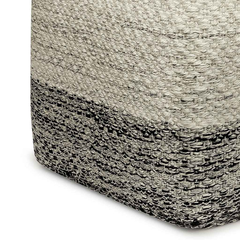 18" Gray Fabric Pouf Ottoman