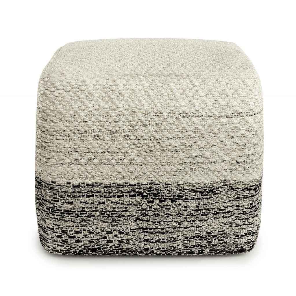 18" Gray Fabric Pouf Ottoman