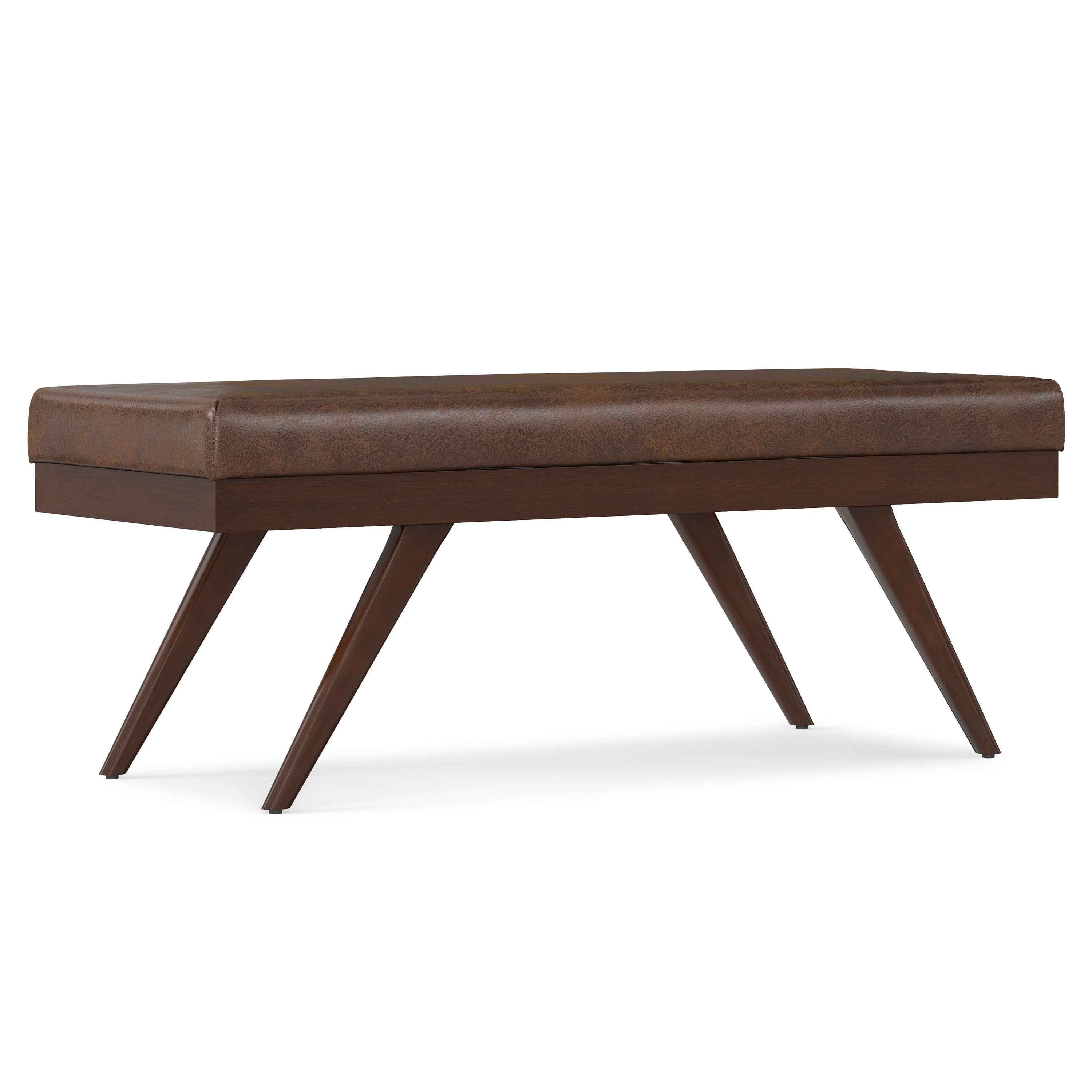 48" Brown Leather Ottoman