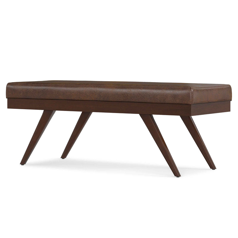 48" Brown Leather Ottoman