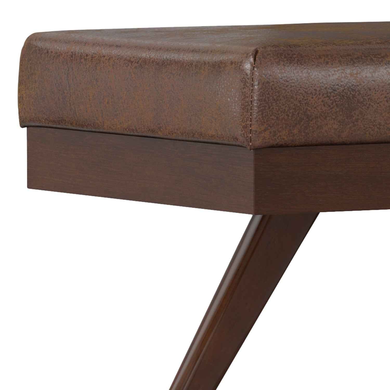 48" Brown Leather Ottoman