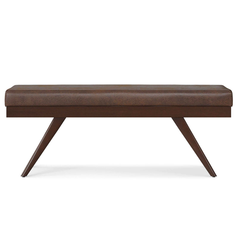 48" Brown Leather Ottoman