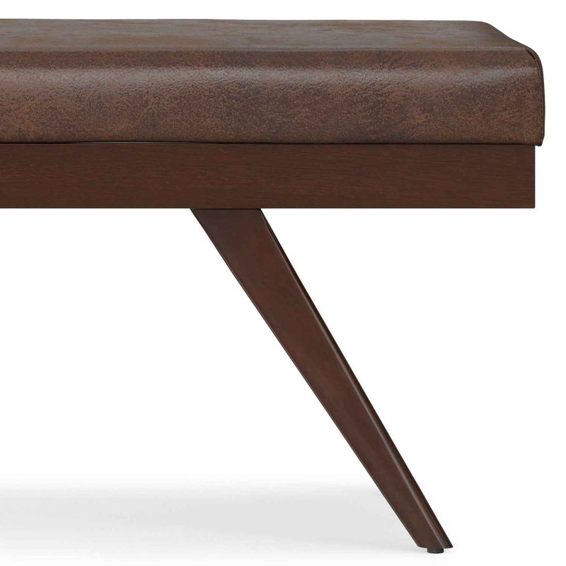 48" Brown Leather Ottoman