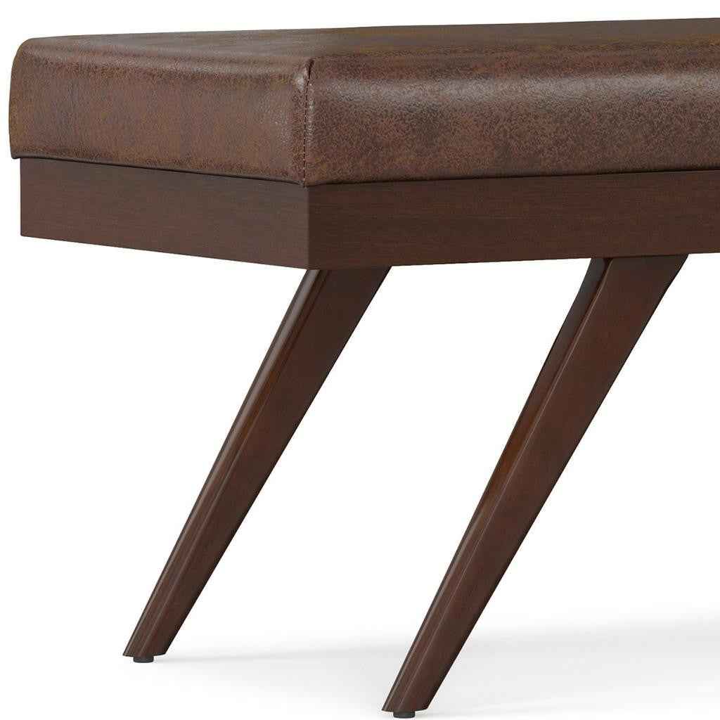 48" Brown Leather Ottoman