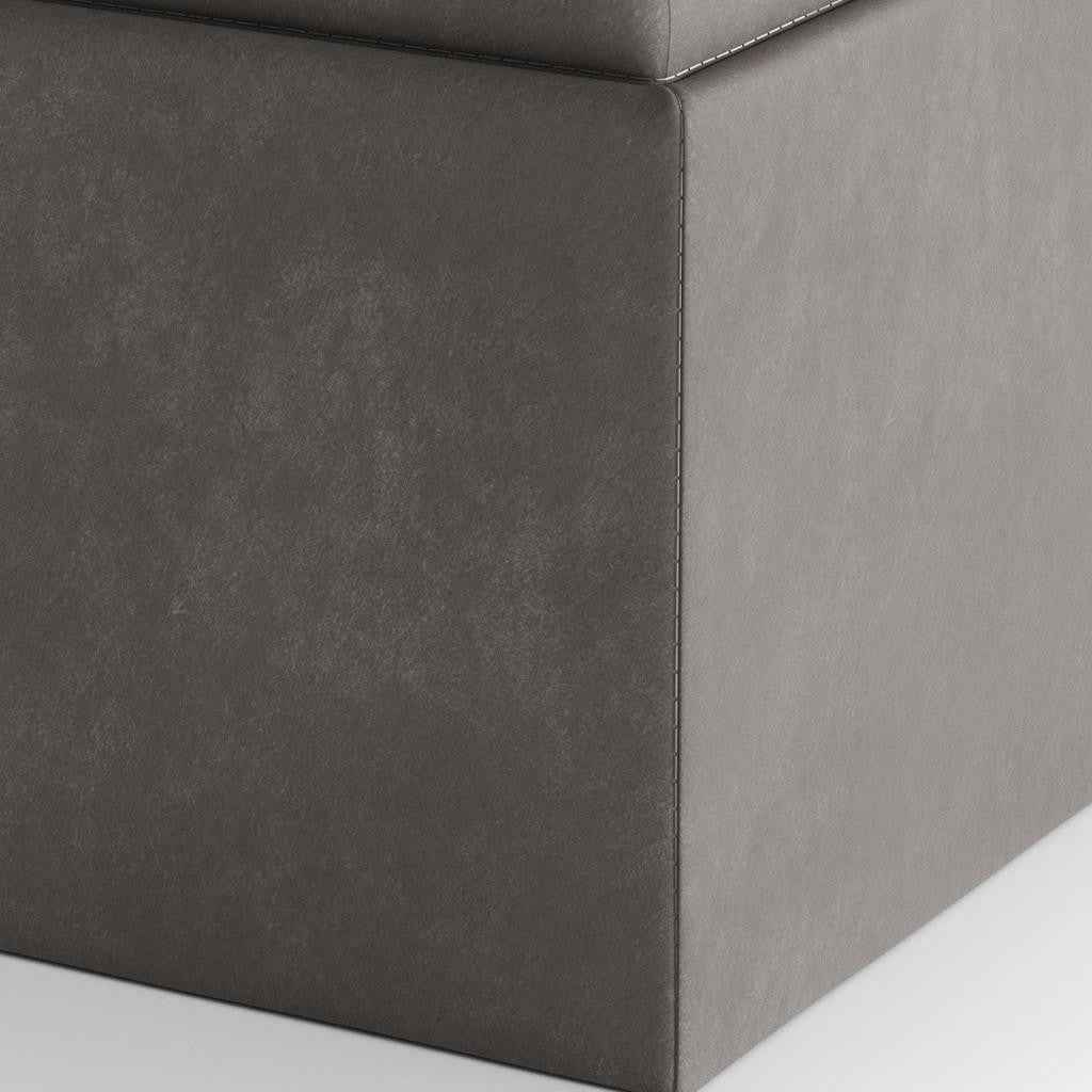 17" Slate Gray Upholstery Storage Ottoman
