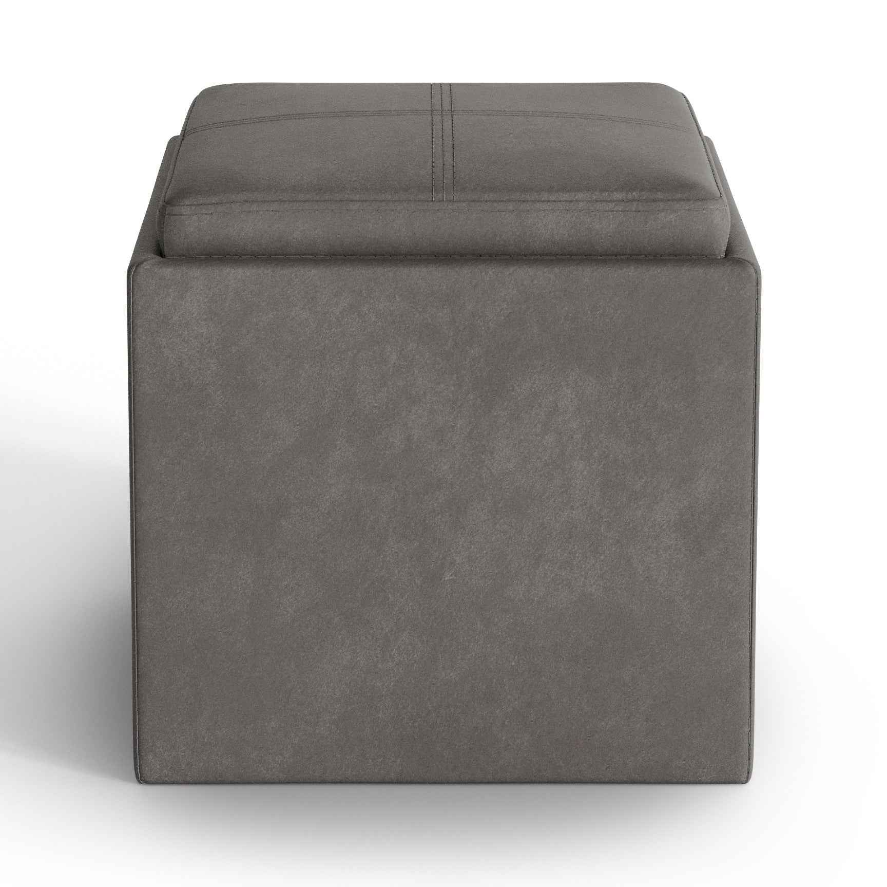 17" Slate Gray Upholstery Storage Ottoman