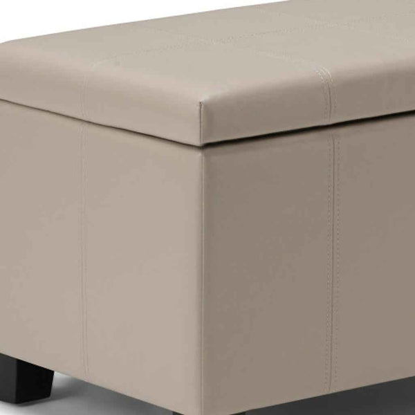 36" Dark Brown and Cream Upholstery Storage Ottoman