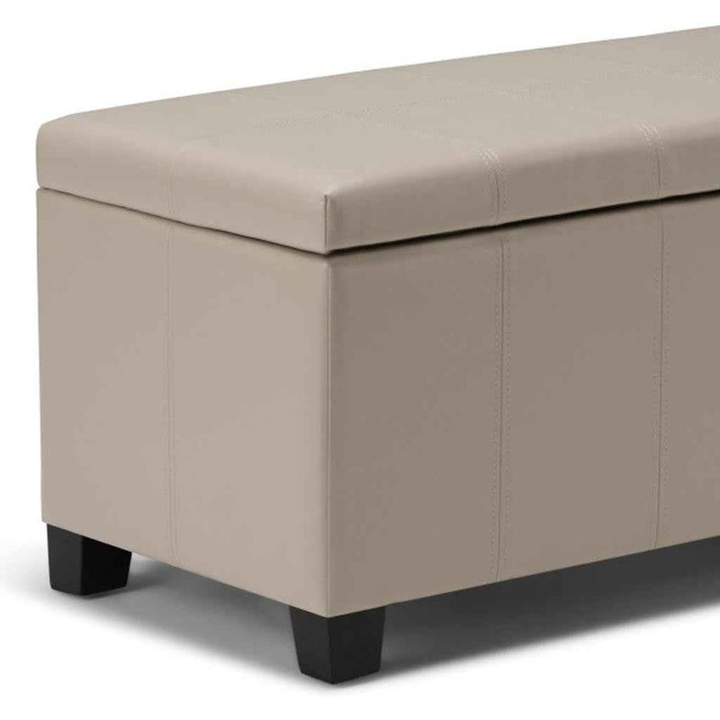 36" Dark Brown and Cream Upholstery Storage Ottoman