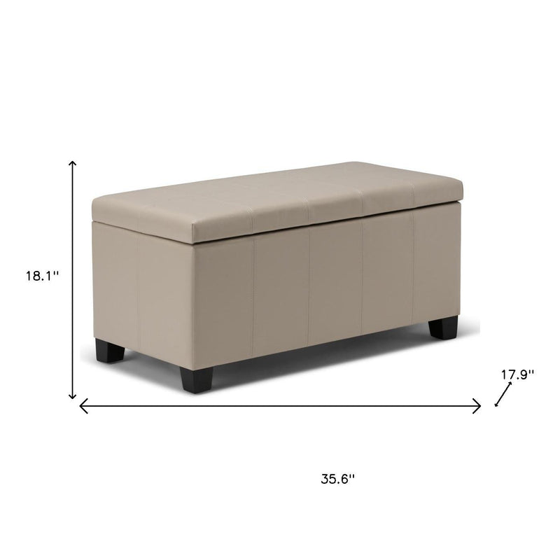 36" Dark Brown and Cream Upholstery Storage Ottoman - GreatEagleInc