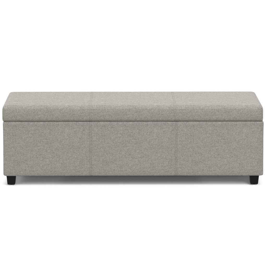 54" Dark Brown and Cloud Upholstery Storage Ottoman