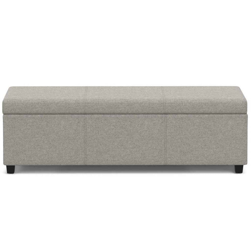 54" Dark Brown and Cloud Upholstery Storage Ottoman
