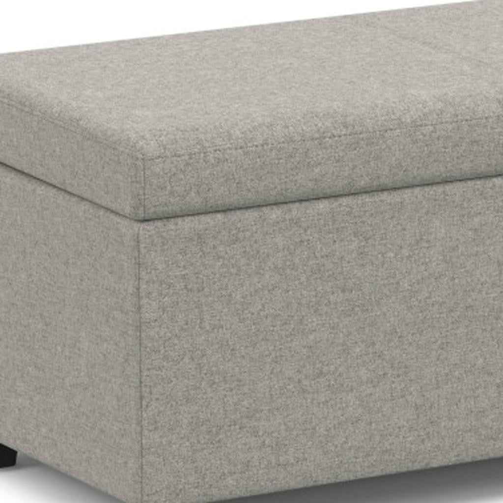 54" Dark Brown and Cloud Upholstery Storage Ottoman