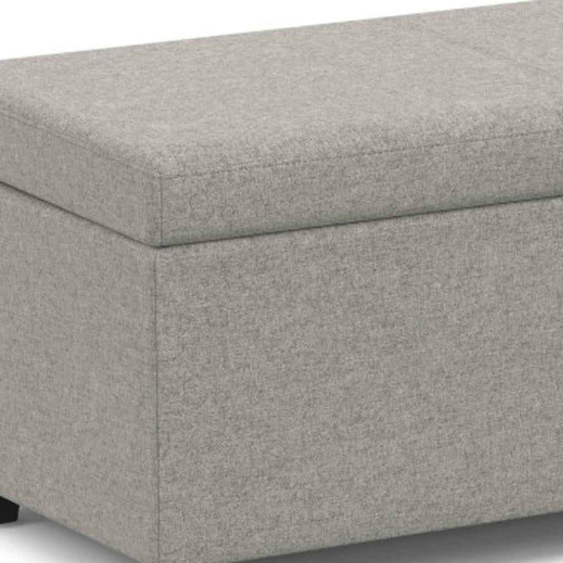 54" Dark Brown and Cloud Upholstery Storage Ottoman