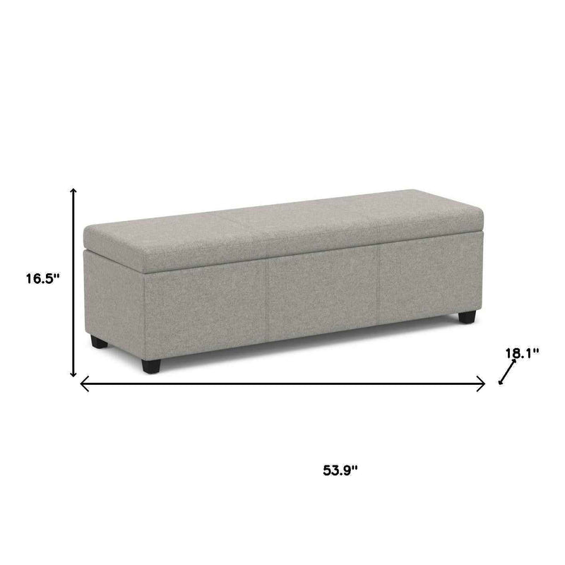 54" Dark Brown and Cloud Upholstery Storage Ottoman