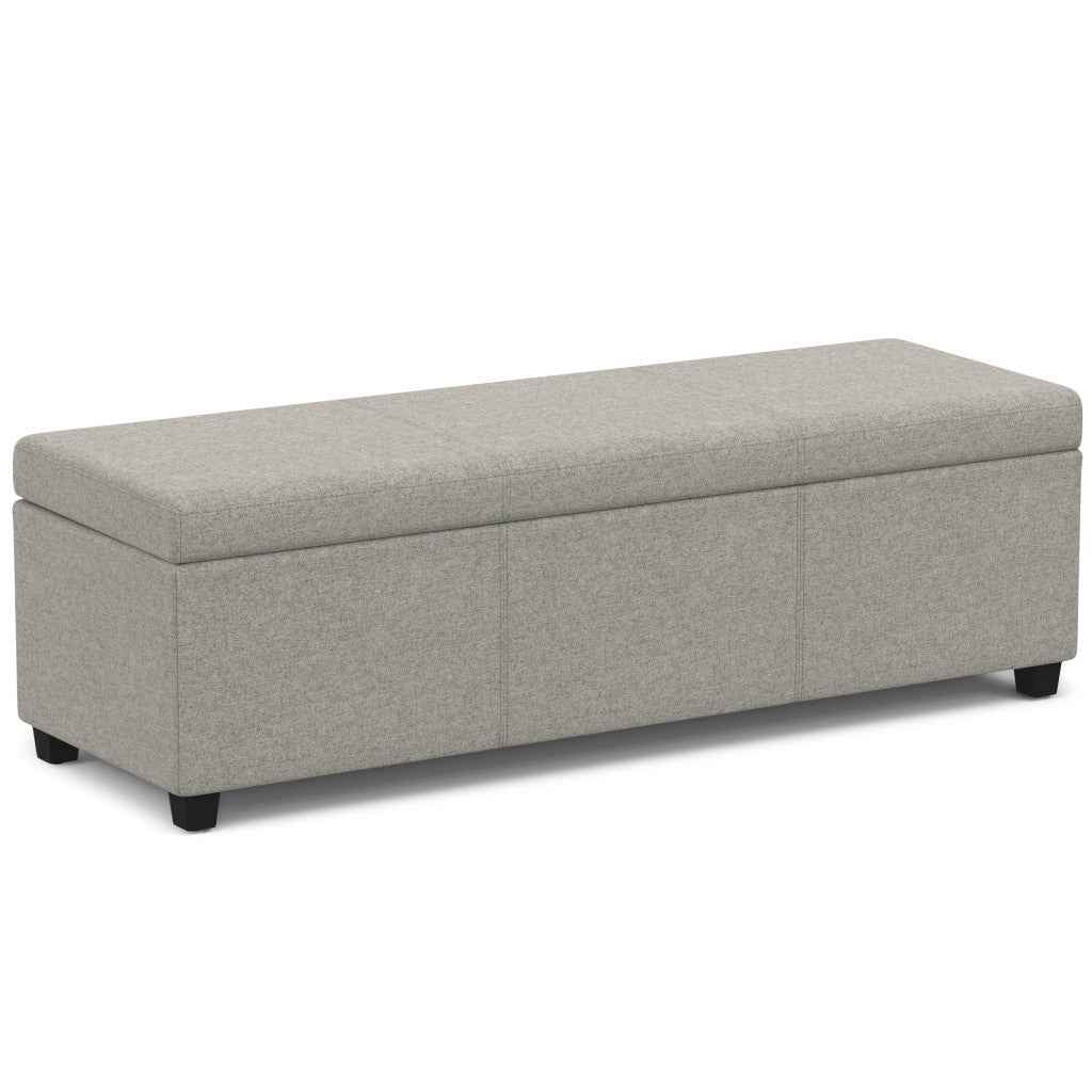 54" Dark Brown and Cloud Upholstery Storage Ottoman