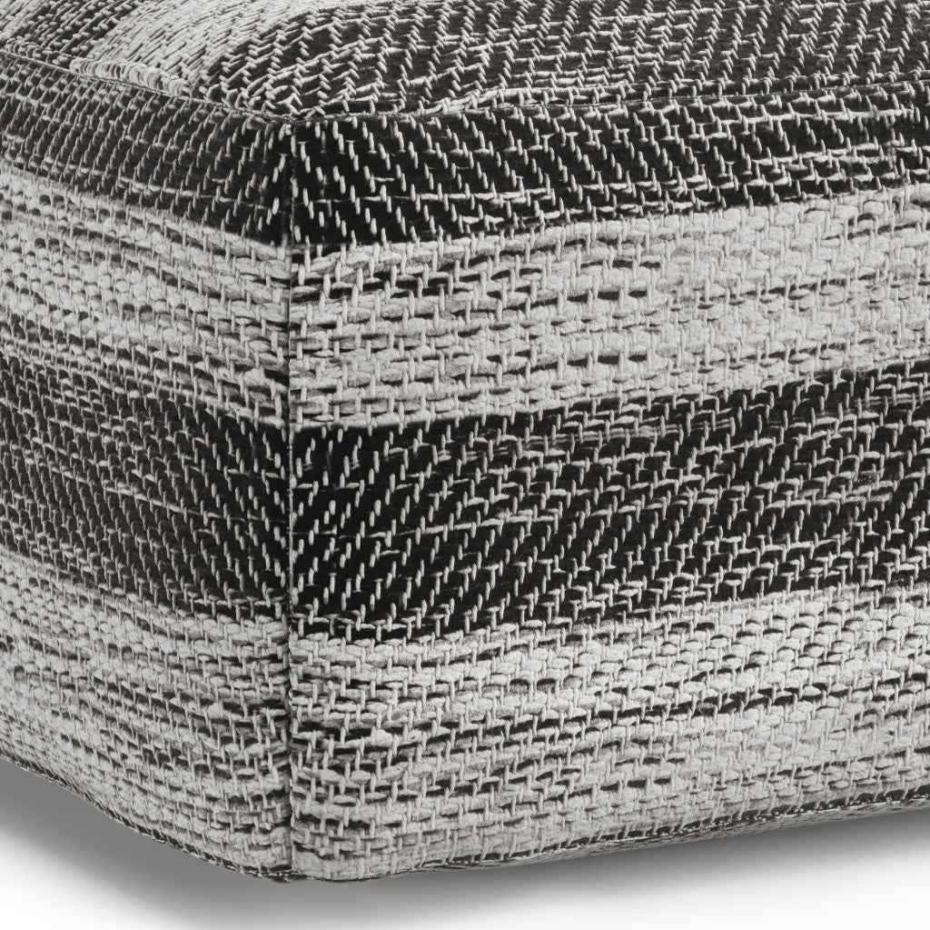 18" Gray Cotton Pouf Ottoman