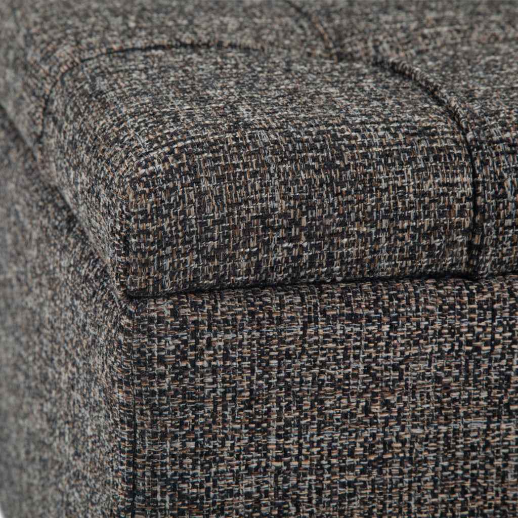 36" Ebony and Espresso Fabric Cocktail Ottoman With Storage