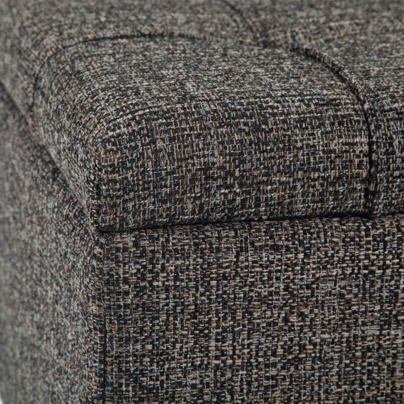 36" Ebony and Espresso Fabric Cocktail Ottoman With Storage