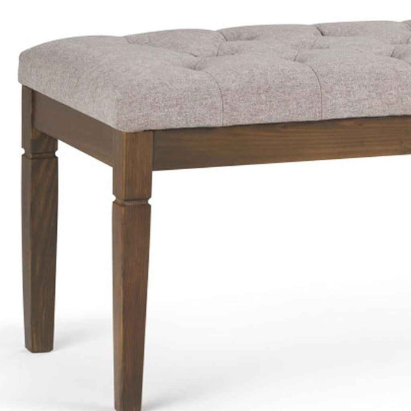 48" Gray and Brown Fabric Ottoman