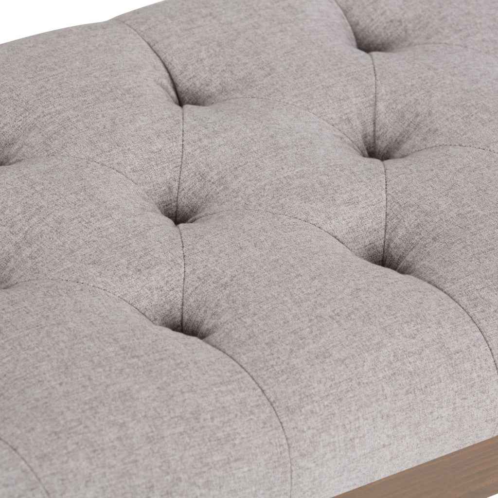 48" Gray and Brown Fabric Ottoman