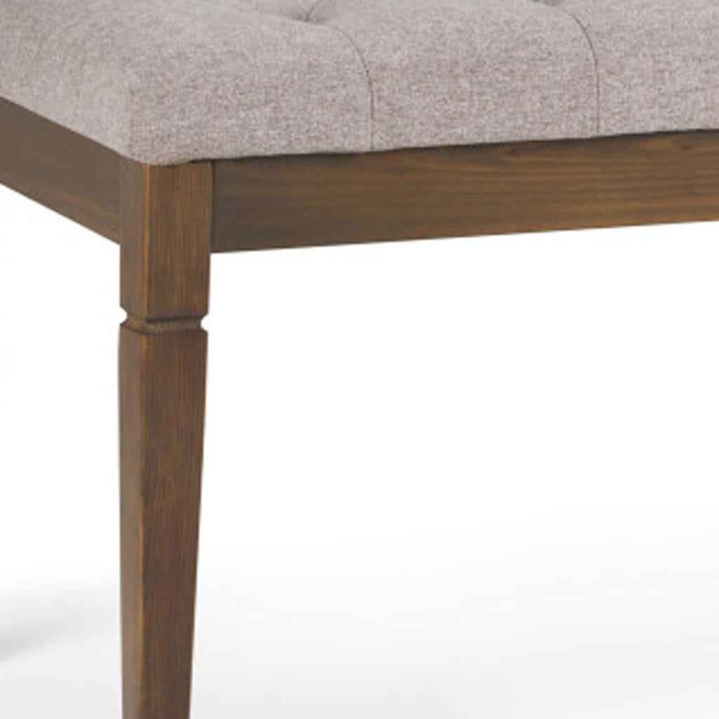 48" Gray and Brown Fabric Ottoman