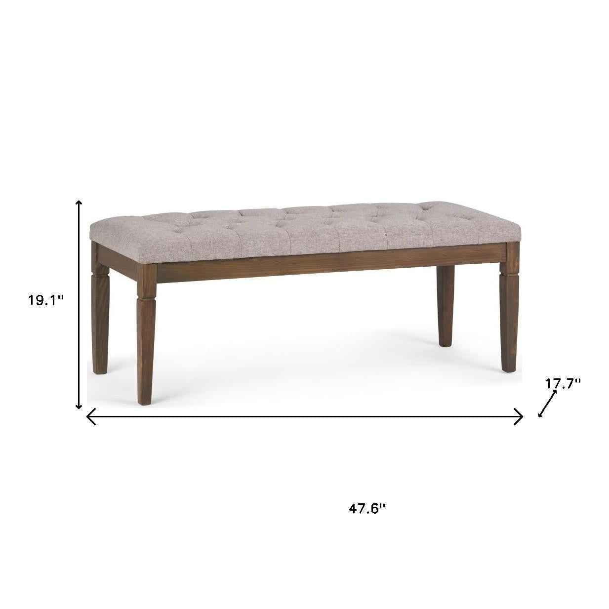 48" Gray and Brown Fabric Ottoman