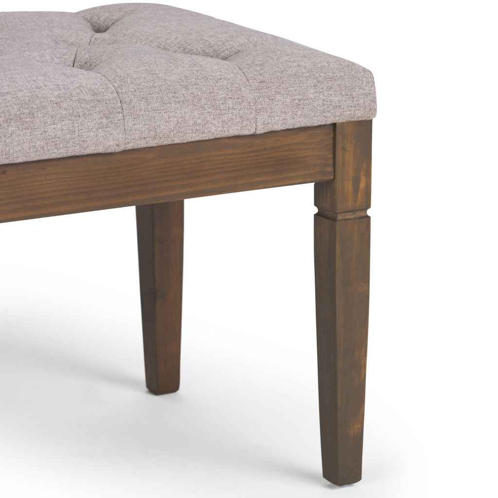 48" Gray and Brown Fabric Ottoman