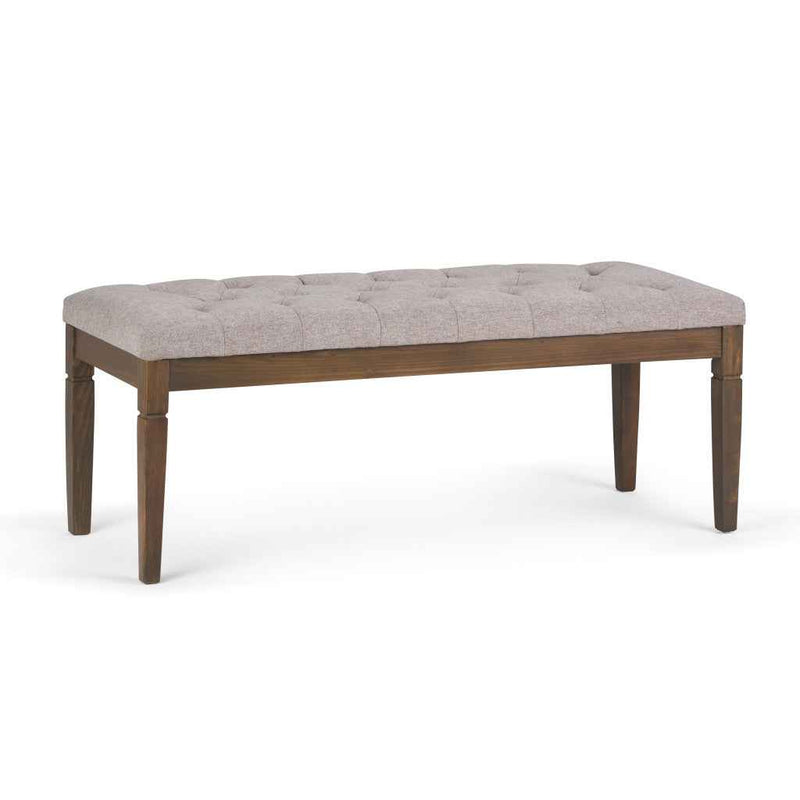 48" Gray and Brown Fabric Ottoman