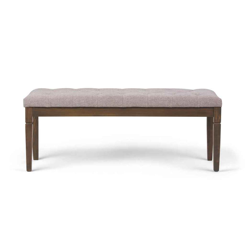 48" Gray and Brown Fabric Ottoman